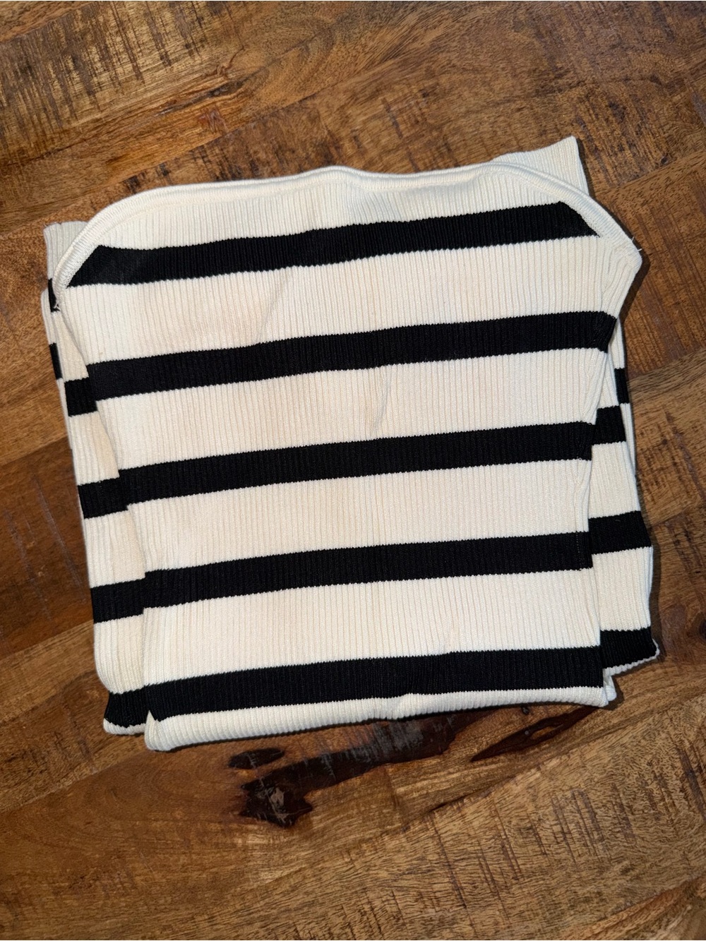 H&M Black & White Striped Ribbed Maxi Dress